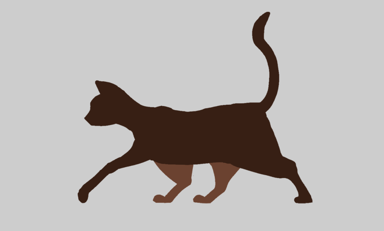 TELOPICTの動くアイコン素材・歩く猫のシルエット