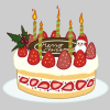TELOPICTの動くアイコン素材・クリスマスのデコレーションケーキ