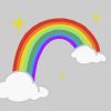 TELOPICTの動くアイコン素材・雲にかかる虹がキラキラ