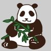 TELOPICTの動くアイコン素材・笹を食べるパンダ