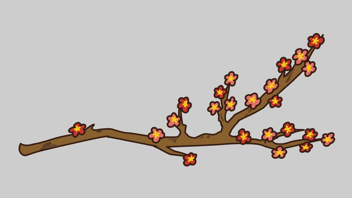 TELOPICTの動くアイコン素材・開花する梅の枝