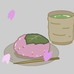 TELOPICTの動くアイコン素材・桜餅と日本茶