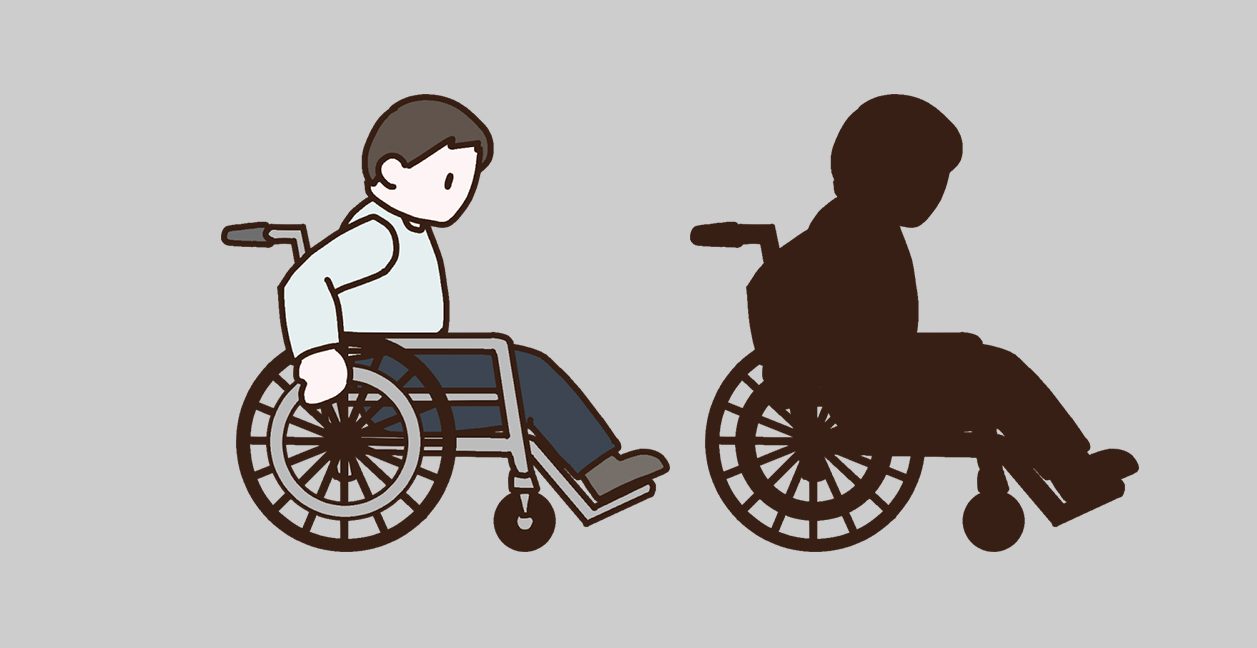 TELOPICTの動くアイコン素材・車椅子に乗る人
