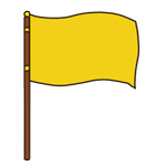 揺れる旗・黄色・たなびく