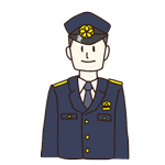 敬礼する男性警官
