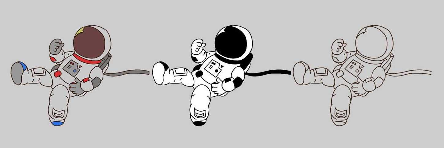 TELOPICTの動くアイコン素材・無重力空間を漂う宇宙飛行士