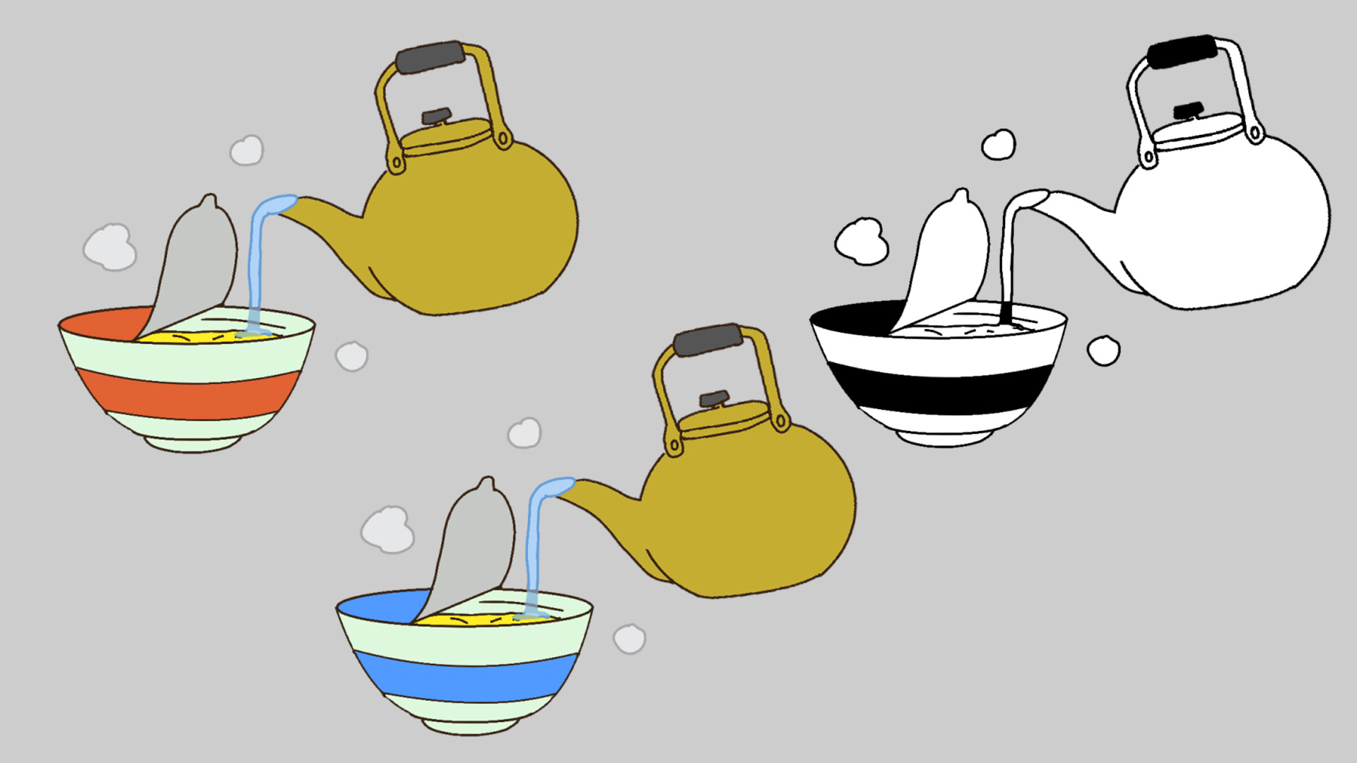 TELOPICTの動くアイコン素材・カップ麺にお湯を注ぐ